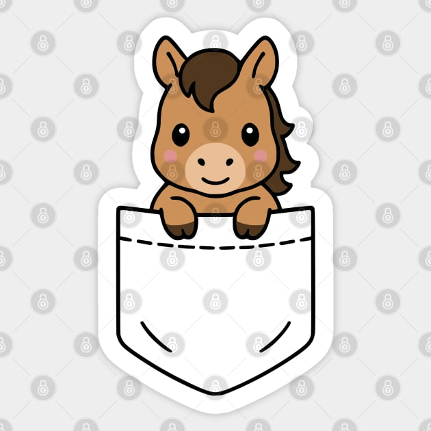 Cute Baby Horse Pocket Pal Baby Foal Funny Horse Farm Animal Sticker by Yesteeyear